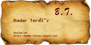 Badar Teréz névjegykártya